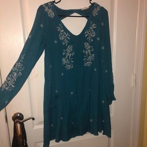 Turquoise long sleeve dress